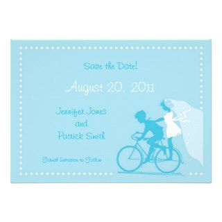 CUTE Modern Couple on Bicycle Save the Date Announcements
