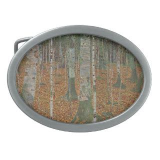 Birch Forest by Gustav Klimt, Vintage Art Nouveau Belt Buckle