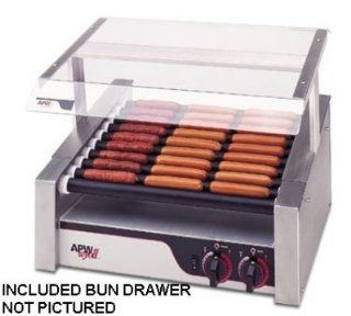 APW Wyott HRS 31SBD 30 Hot Dog Roller Grill w/Bun Storage   Slanted Top, 208v, Each: Electric Contact Grills: Kitchen & Dining