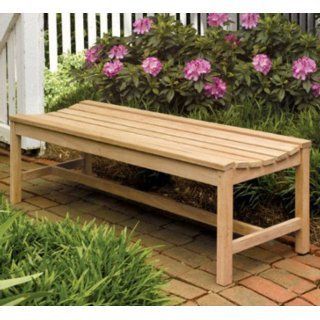 Collegiate Backless Wood Bench : Outdoor Benches : Patio, Lawn & Garden