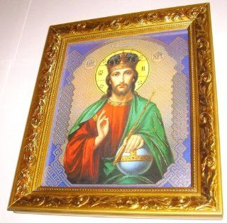 Jesus Christ Pantocrator framed   Christian Orthodox Icon Prayer : Lithographic Prints : Everything Else