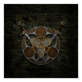 Celtic Shield and Swords Print