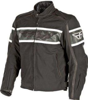 Fly Racing Fifty5 Jacket , Size: Lg, Apparel Material: Leather, Primary Color: Black, Gender: Mens/Unisex 477 2010 3: Automotive