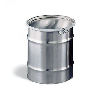 New Pig DRM469 Open Head UN Rated Stainless Steel Drum, 20 Gallon Capacity, 19" Diameter x 21 3/4" Height, Silver: Hazardous Storage Drums: Industrial & Scientific