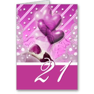 Happy 21st birthday balloons bright card