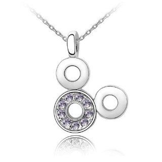 Charm Jewelry Swarovski Crystal Element 18k Gold Plated Tanzanite Mickey Mouse Necklace Z#484 Zg4d2abf: Jewelry