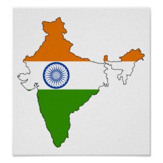 India Flag Map full size Print