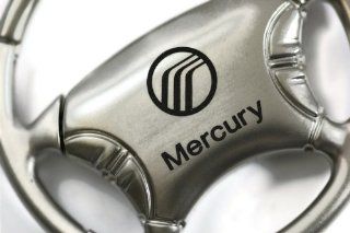 Mercury Chrome Steering Wheel Key Fob Authentic Logo Key Chain Key Ring Keychain Lanyard: Automotive