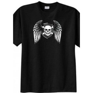 Big Mens Skull and Wings Graphic T Shirt (Big & Tall and Regular Sizes): Clothing