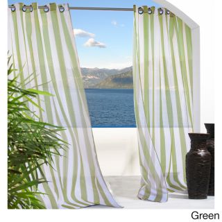 Escape Escape Stripe Grommet Top Indoor/ Outdoor Curtain Panel Pair Green Size 54 x 84