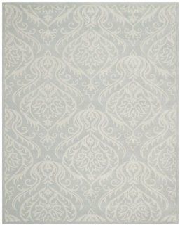 Safavieh BEL445A Bella Collection Handmade Wool and Viscose Area Rug, 9 by 12 Feet, Silver and Ivory  