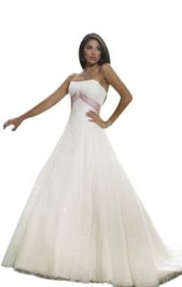 Biggoldapple A line/princess Strapless Court Train Wedding Dress 315x at  Womens Clothing store