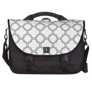 Black And White Quatrefoil Laptop Bag