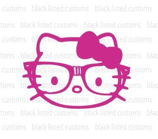 Hello Kitty Nerd Glasses Face Pink Vinyl Decal Sticker CUSTOM: Everything Else