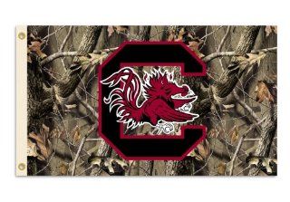 NCAA South Carolina Fighting Gamecocks 3 by 5 Foot Flag with Grommets   Realtree Camo Background : Sports & Outdoors