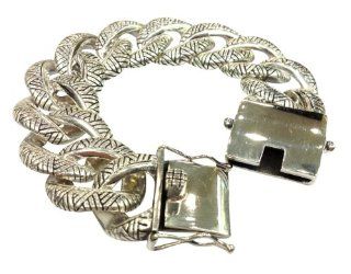 Genuine 925 Shiny Mens Rocker Bracelet: Link Bracelets: Jewelry