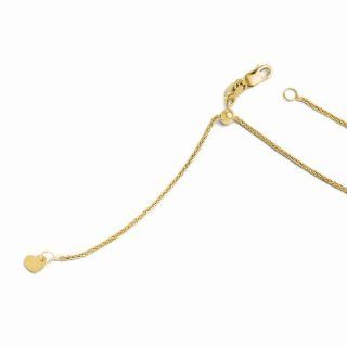 Leslies 10K Yellow Gold Adjustable Wheat Chain5192 30: Chain Necklaces: Jewelry