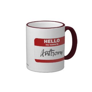 Hello My Name Is Anthony (Red) Mugs