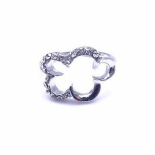 Fashion Ladies Women Silver Flower Shape Crystal Finger Ring  Other Products  
