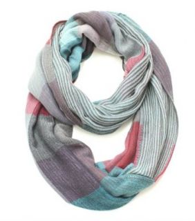 Plum Feathers Premium Color Block Multi Pattern Infinity Scarf (Turquoise Red) at  Mens Clothing store: Fashion Scarves