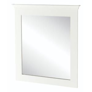 Home Decorators Collection Creeley 34 in. L x 30 in. W Framed Vanity Wall Mirror in Classic White 19EVM3034