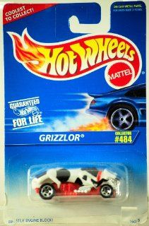 1995   Mattel   Hot Wheels   Grizzlor   Black, White & Red   1:64 Scale Die Cast   MOC   Collector #484   Out of Production   Limited Edition   Collectible: Toys & Games