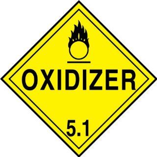 Accuform Signs MPL501VP1 Plastic Hazard Class 5/Division 1 DOT Placard, Legend "OXIDIZER 5.1" with Graphic, 10 3/4" Width x 10 3/4" Length, Black on Yellow: Industrial Warning Signs: Industrial & Scientific