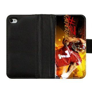 Customize NFL San Francisco 49ers Colin Kaepernick Diary Leather Cover Case for IPhone 4,4S High fabric cloth, hard plastic case and leather cover: Cell Phones & Accessories