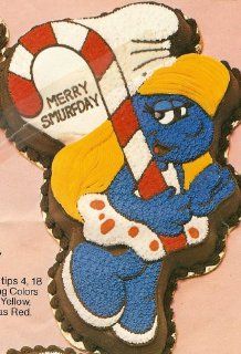 Wilton Smurfette Birthday / Playing Tennis / Christmas Holiday / Valentine Love / Cake Pan (502 4017, 1983) Wallace Berrie & Co. Peyo: Novelty Cake Pans: Kitchen & Dining