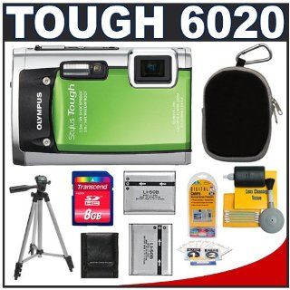 Olympus Stylus Tough 6020 Shockproof & Waterproof Digital Camera (Green) + 8GB Card + Case + (2x) LI 50B Batteries + Tripod + Accessory Kit : Camera & Photo