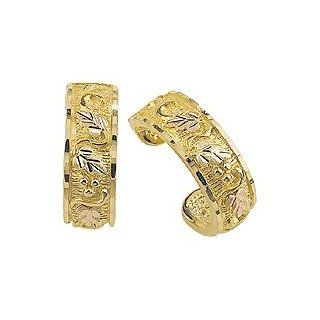 Beautiful! Authentic Black Hills Gold Half Loop Posts Earrings: Jewelry