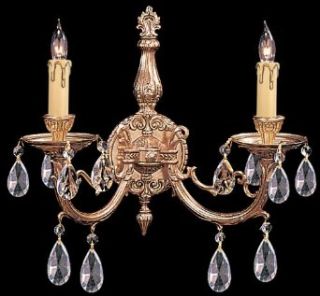 Crystorama Etta Olde Brass Two Light Olde Brass Wall Light   Wall Sconces  