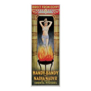 Handy Bandy & Nadia Nadyr Vintage Magic Act Poster
