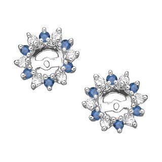 14K White Gold 1/2 ct. Alternating Blue and White Diamond Earring Jackets: Katarina: Jewelry