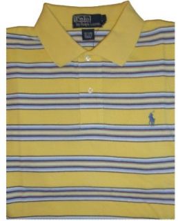 Men's Polo by Ralph Lauren Short Sleeve Polo Shirt Yellow with Multicolored Stripes at  Mens Clothing store