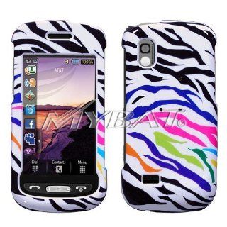 Two Piece Plastic Design Phone Cover Case Rainbow Zebra For Samsung Solstice A887: Cell Phones & Accessories