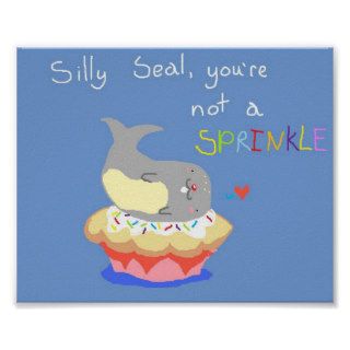 Silly Seal Cupcake Print