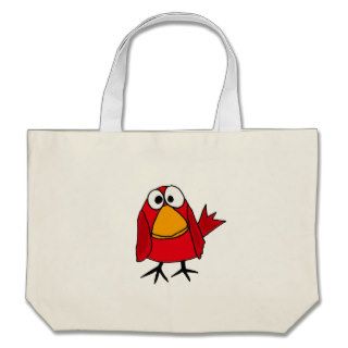 XX  Funny Sad Cardinal Bird Cartoon Canvas Bag