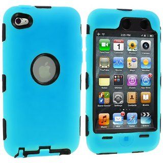 Baby Blue Deluxe Hybrid Premium Rugged Hard Soft Case Skin Cover for iPod Touch 4th Generation 4G 4 : MP3 Players & Accessories
