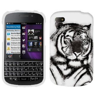 BlackBerry Q10 White Tiger Face Phone Case Cover: Cell Phones & Accessories