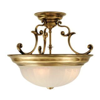 Dolan Designs 524 18 2 Light Down Light Semi Flush Ceiling Fixture from the Richland Collection, Old Brass   Close To Ceiling Light Fixtures  