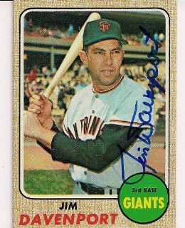 Autographed Jim Davenport 1968 Topps Card, #525: Sports Collectibles