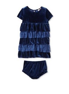 Hype Girls Navy Blue Dress with Ruffles and Lace: Playwear Dresses: Clothing