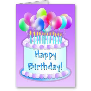 Happy Birthday Purple Cake Card