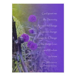 Serenity Prayer Purple Allium Print