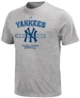 MLB Mens New York Yankees Opening Series Short Sleeve Basic Tee By Majestic (Steel Heather, Large) : Sports Fan T Shirts : Sports & Outdoors