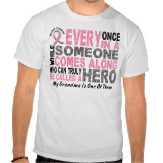 HERO COMES ALONG 1 Grandma BREAST CANCER T Shirts
