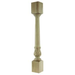 Foster Mantels Fluted Acanthus 4 1/2 in. x 4 1/2 in. x 36 in. Maple Column C132MP