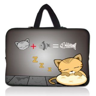 Cat happiness 14" 14.4" inch Notebook Laptop Case Sleeve Carrying bag with Hide Handle for Lenovo Y470 Y480/ASUS A43 N46 X84/Samsung 530 Q470 Q460/DELL Inspiron 14R Vostro 1450 XPS 14/HP DV4 ENVY 4 G4/TOSHIBA 800/SONY EG3/ACER/Thinkpad E420: Comp