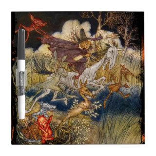 Witch and Sprites on Horseback Dry Erase Boards